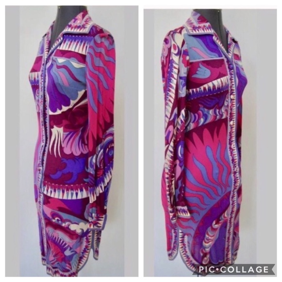 1970s EMILIO PUCCI SILK JERSEY KNIT DRESS 8 - Picture 3 of 8